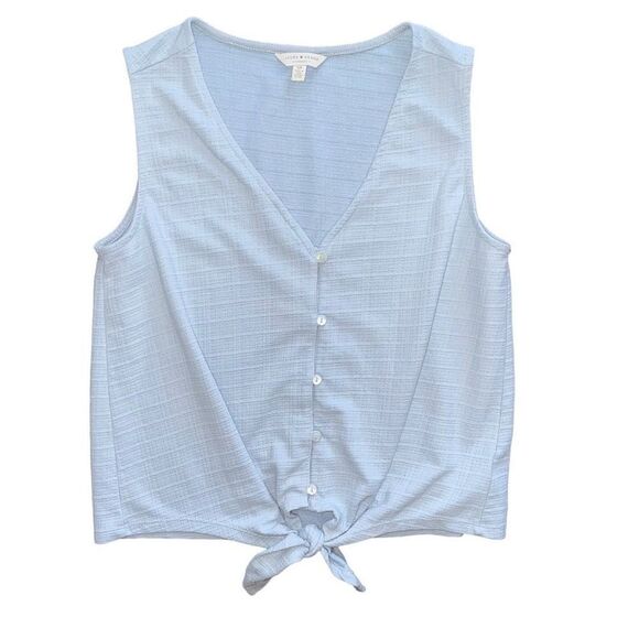 Lucky Brand Tops - Lucky Brand Tie Front Top Light Blue Size Small